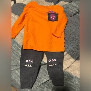 Cat & Jack Toddler Halloween Outfit 18M Monster Shirt & Pants Set